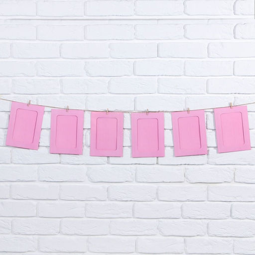 Гирлянда для фотографий с прищепками «Розовая», 6 шт.