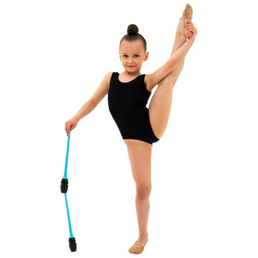 Булавы гимнастические вставляющиеся Grace Dance, 36 см, цвет чёрный/голубой  фото 5
