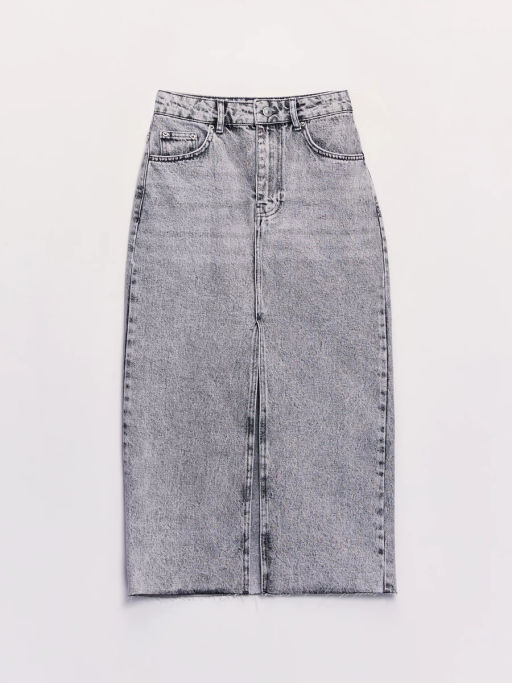 Джинсовая юбка миди с разрезом спереди ZR2605092350-107 / Zarina  фото 2