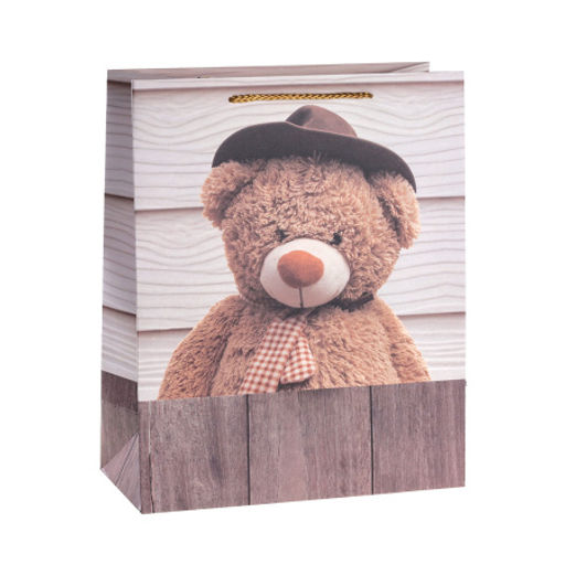 Цена за 12 шт. Пакет подарочный 26x32x12см Мишка / 5302L /уп 12/384/ - ГалеонТрейд фото 5