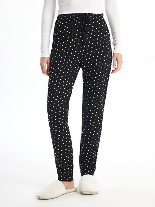 Beli Lastikli Puantiyeli Kad?n Pijama Alt?