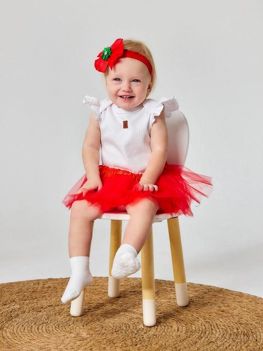 Набор для фотосессии «Крошка Я. Праздничный»: юбка и повязка на голову, красный, рост 62-86