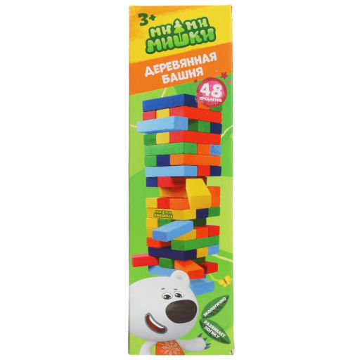 Умные игры / Настольная игра 'Ми-ми-мишки. Деревянная башня'