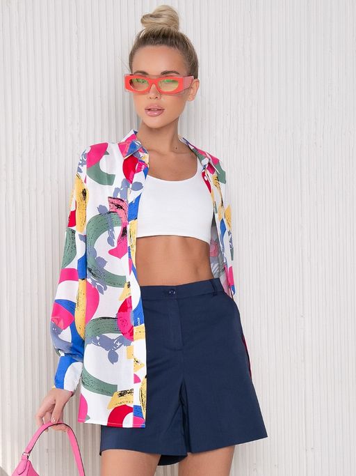 Шорты П-2092/3 Цвет:синий - Леди агата фото 2