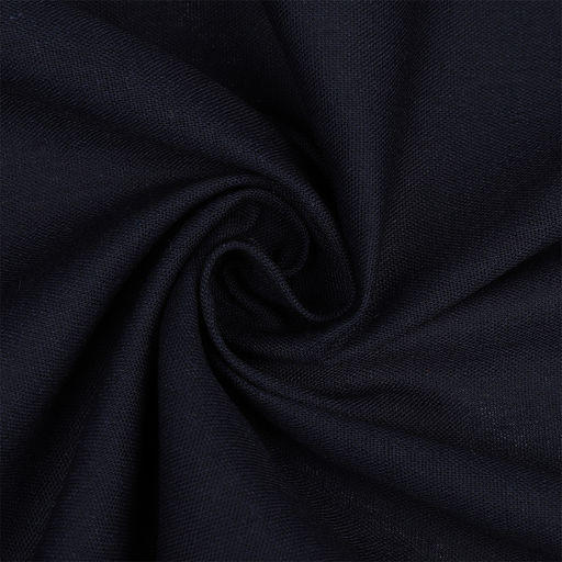 Ткань льняная TBYLi-1004-37 185г/м? 30% лен 25хб 25%виск 20%ПЭ шир 140см цв.37 тем.синий рул 10м