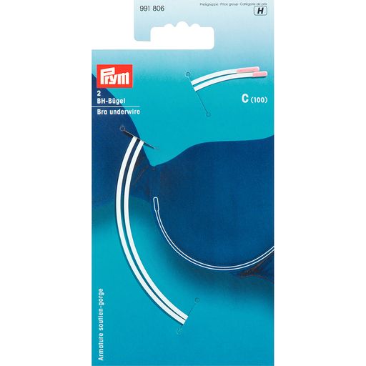 PRYM 991806 косточки (пара) сталь 2 мм 145 мм 2 шт белые, C (100)