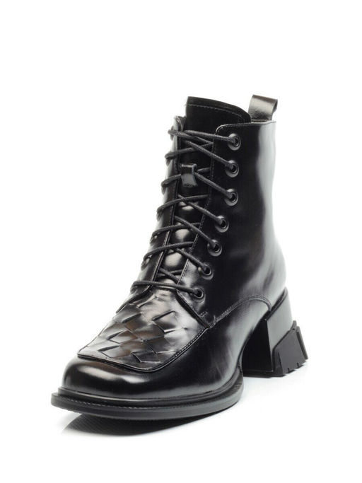 01-CYY11-1 BLACK Ботинки демисезонные женские (натуральная кожа, байка)