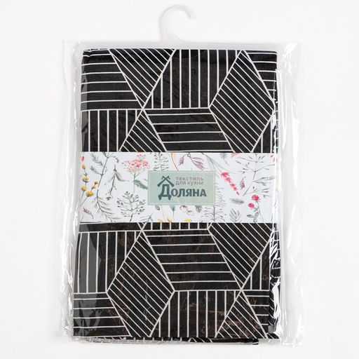 Скатерть Доляна 145х145см, Тренд цв.черный, 100%пэ, рогожка 200 гр/м  фото 10