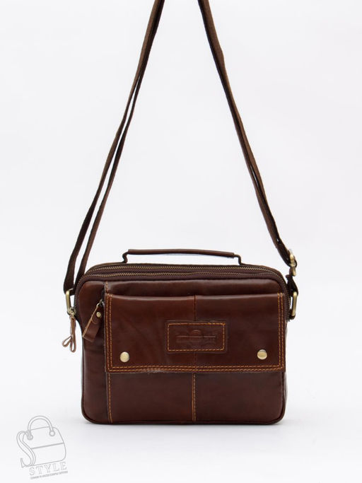 Сумка мужская кожаная 9129TR d.brown Tough Ruder  в Новосибирске