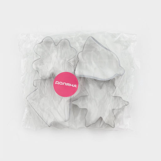 Набор форм для вырезания печенья Доляна Снежинка. Домик. Колокольчик. Клевер, 4 шт.