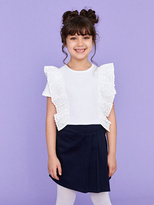 Basic Gabardin K?z ?ocuk ?ort Etek