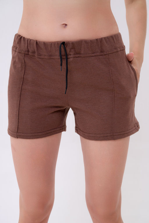 Шорты женские из кулирки Молодежные коричневый - Амадэль фото 2