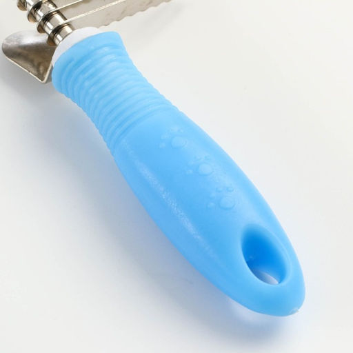 Колтунорез боковой Комфорт 9 лезвий, нескользящая резиновая ручка, голубой - Пижон фото 5