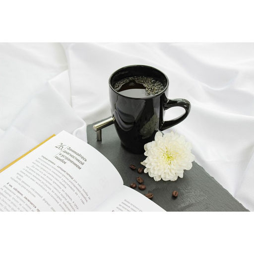 Кружка керамическая Доляна Coffee break, 300 мл, цвет чёрный  фото 3