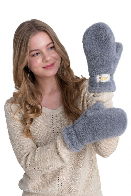 Варежки меховые на резинке ВАНИЛЬ - Woollamb фото 52
