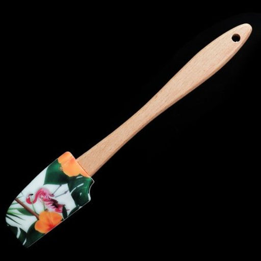 Лопатка кулинарная силиконовая с деревянной ручкой/ S-671 /уп 500/ - Галеонтрейд фото 3