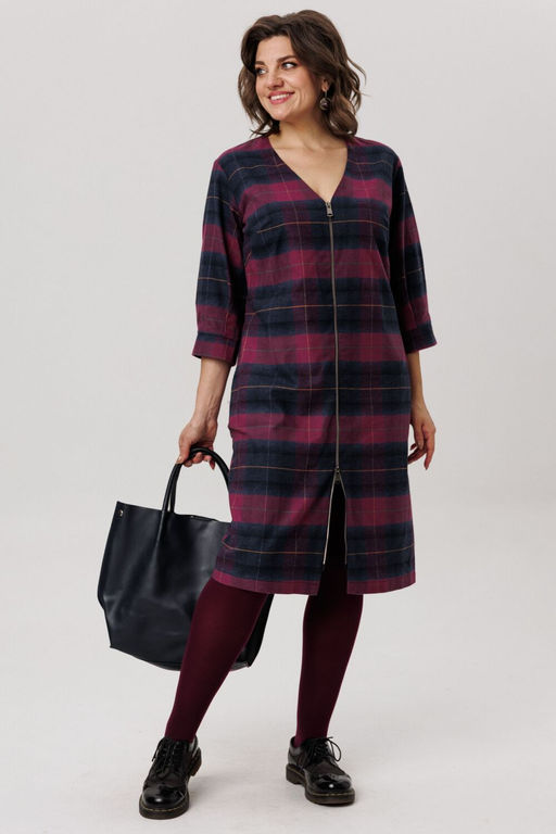 Платье ANELLI 1728 винная геометрия  фото 5