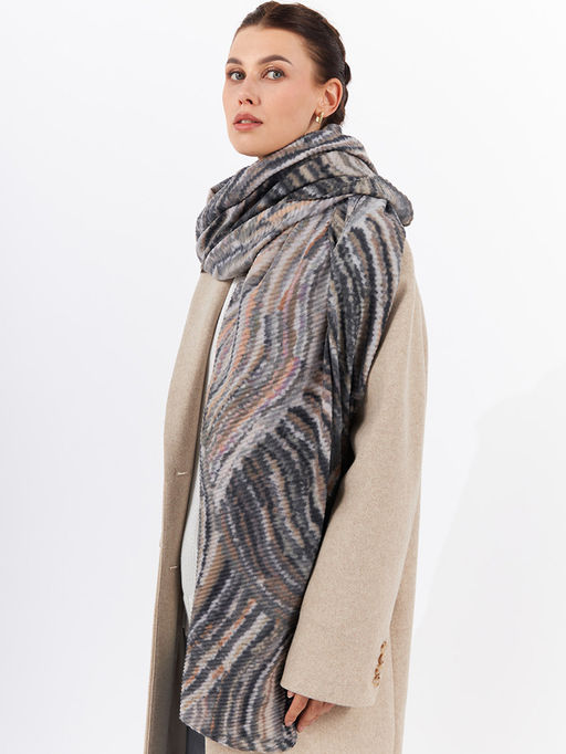 Большой, мягкий, тонкий и очень нежный двусторонний палантин с рисунком - Tantino фото 4