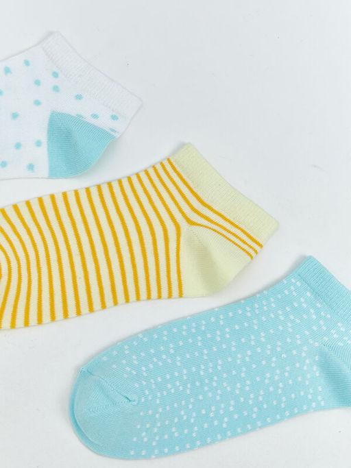 Desenli Kad?n Patik ?orap 3l?