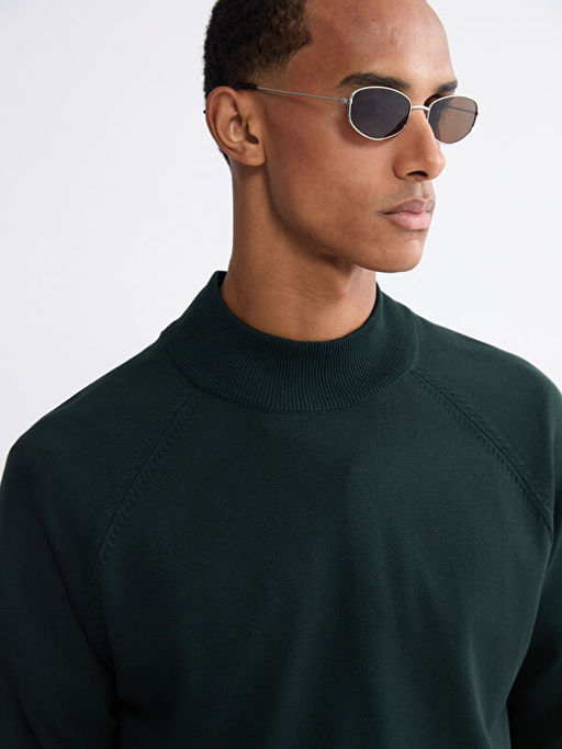 Yar?m Bal?k?? Yaka Uzun Kollu Erkek Triko Kazak