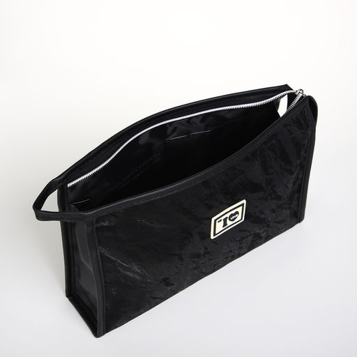 Косметичка на молнии, треугольная, большая, I love, чёрная - Simaland фото 3