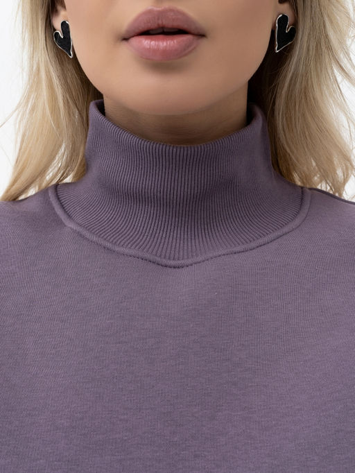 футер 3х нитка с начесом Свитшот ,серо-лавандовый - Binita фото 5