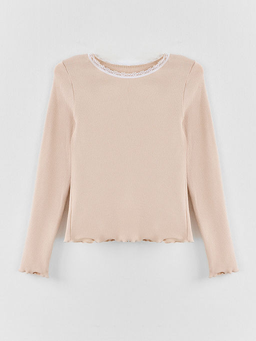 Лонгслив для девочек с декоративным кружевом - Mark formelle фото 4