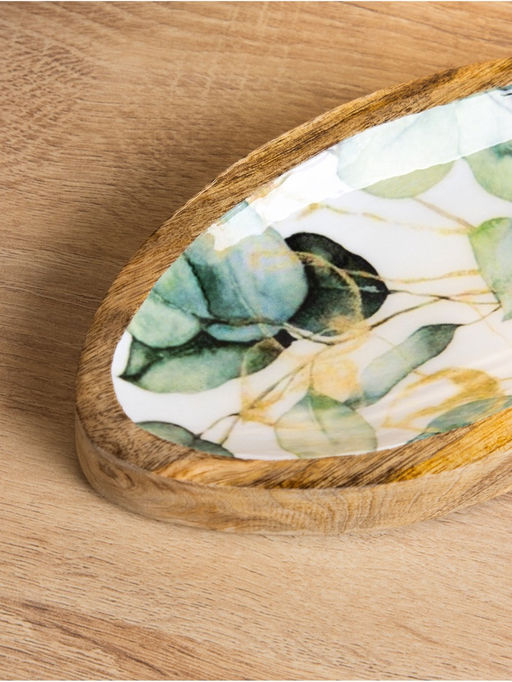 Блюдо в форме рыбки «Листья», 25.5×10×2 см, дерево манго
