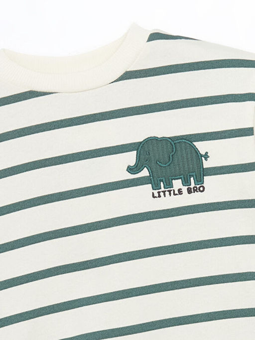 Bisiklet Yaka Bask?l? Erkek Bebek Sweatshirt ve E?ofman Alt 2li - Waikiki фото 3