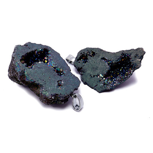 Подвеска из камня Пирит лиловый притягивает энергию благосостояния и убирает преграды