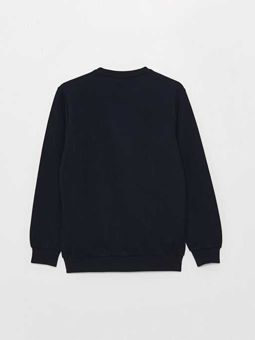 Bisiklet Yaka Uzun Kollu Erkek Sweatshirt