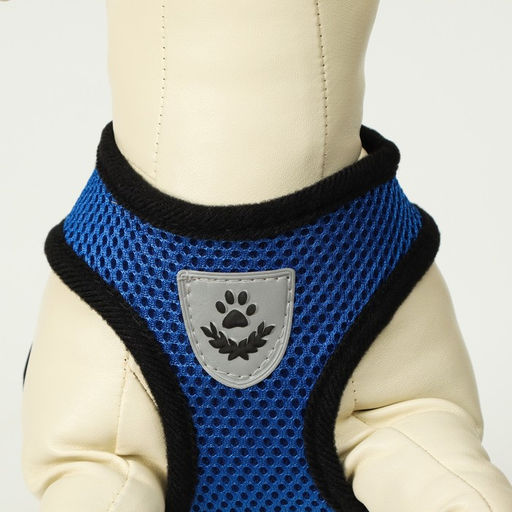 Комплект амуниции с мягкой шлейкой и светоотражающей нашивкой, S, ОШ 24 см, ОГ 28-33 см, синий 71490 - Пижон фото 6