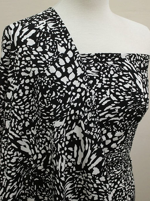 Штапель Ирбис цв.черный, ш.1.45м, вискоза-100%, 100гр/м.кв - Купава фото 8