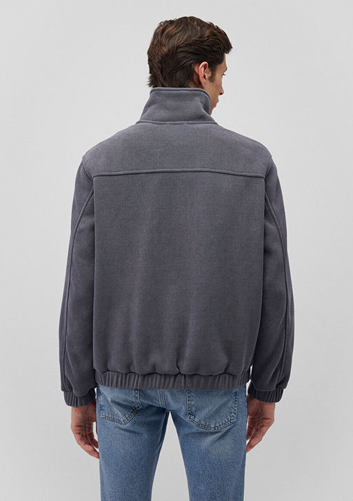 Dik Yaka Lacivert Ceket - Mavi фото 5