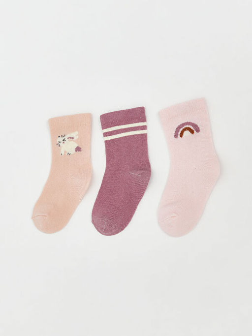Desenli K?z ?ocuk Soket ?orap 3l?