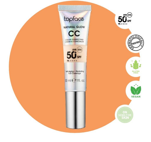 Topface Тональный крем Natural Glow CC Cream&Concealer тон 001  PT472