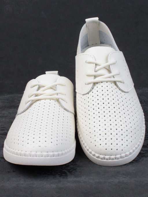 03-PDXL138-1 LT. BEIGE Полуботинки спортивные женские (натуральная кожа) - Фабричный китай фото 10