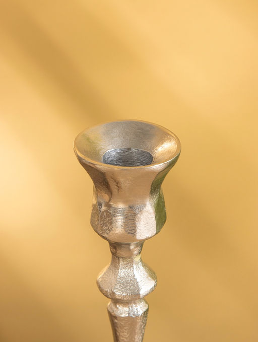 Подсвечник «Грани», 25 см, алюминий, серебро