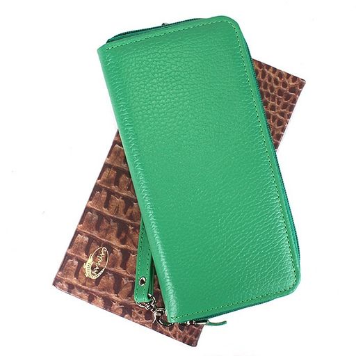Портмоне женское Cayman-405л н/к, 3 отд, 11 карм, на молнии, зеленый ярк флотер (125) 185336  фото 4