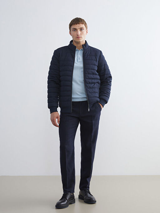 Slim Fit Dik Yaka Erkek Mont