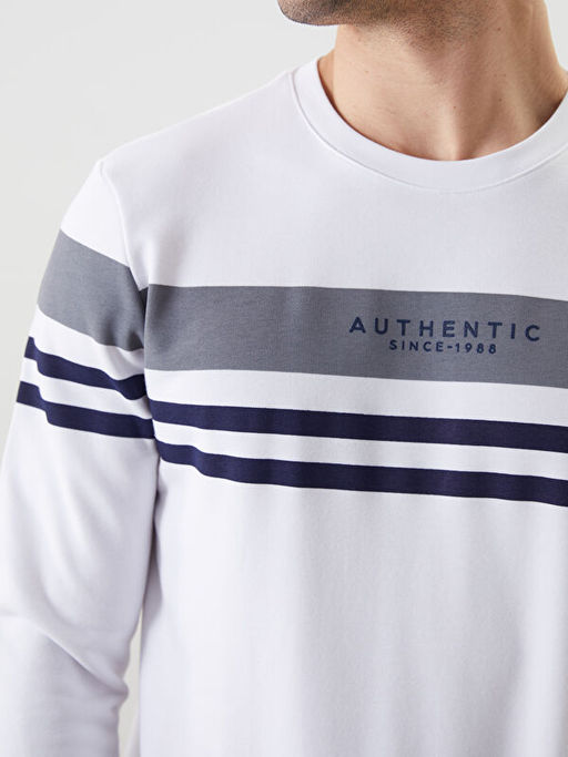 Bisiklet Yaka Erkek Sweatshirt