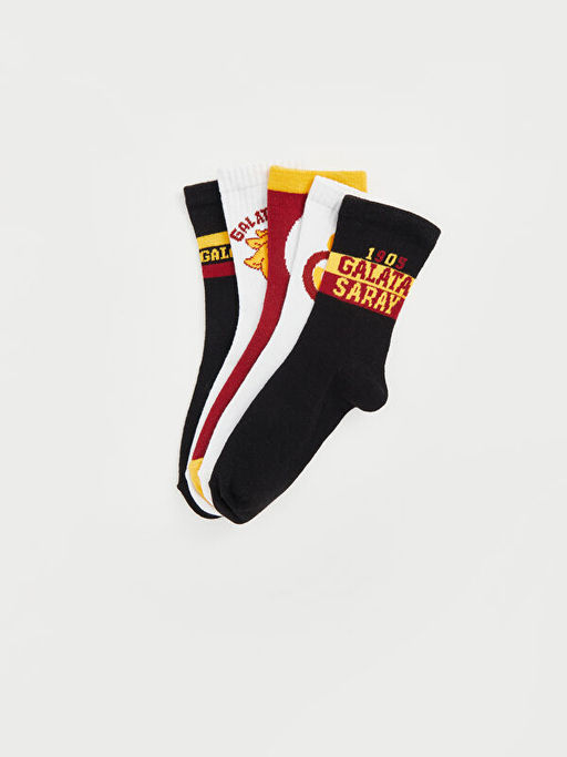 Galatasaray Desenli Erkek ?ocuk Soket ?orap 5li - Waikiki фото 2