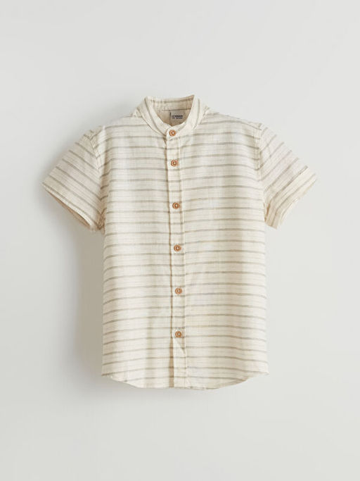 ?izgili Keten Kar???ml? Erkek ?ocuk G?mlek