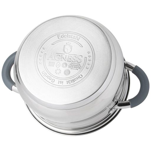 НАБОР КАСТРЮЛЬ AGNESS СО СТЕКЛ.КРЫШКАМИ 6ПР.1,7/2,6/3,5 Л. РАЗМЕР 16X9,5/18X11,5/20X12.5 СМ  фото 3