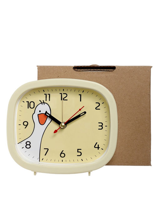 Будильник «Гусь», плавный ход, 12.5×10.5 см, жёлтый