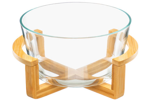 Блюдо для сервировки и запекания 2,6 24*21,5*13 см GLASKRAFT круглое с бамбуковой подставкой - Elan gallery фото 5