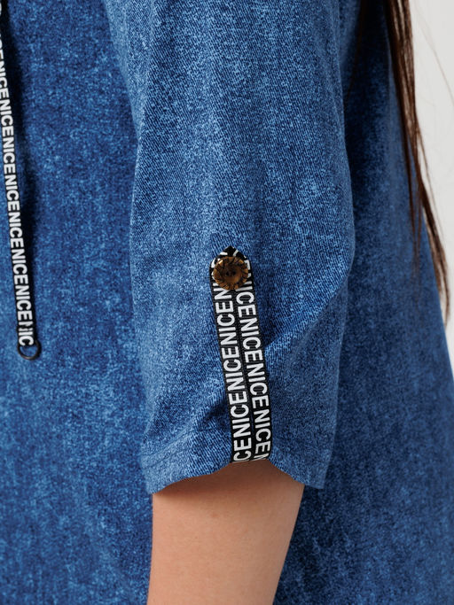 Платье женское П-127 (кулирка) Синий лён