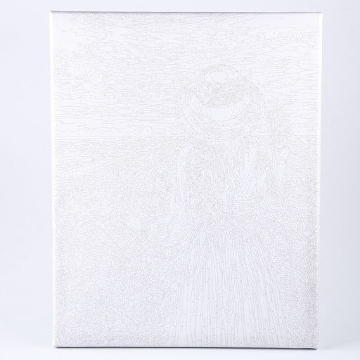 Картина по номерам на холсте с подрамником «Девушка в фиолетовом платье» 40×50 см