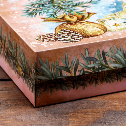 Коробка новогодняя подарочная складная «С Новым годом», 21×15×5.5 см