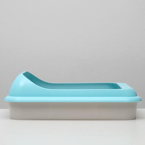 Туалет Мур-мяу для кошек, с рамкой 44 х 34 х 10 см, голубой - Пижон фото 2